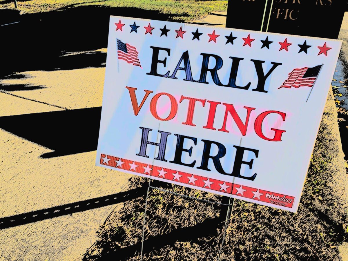 A sign welcoming early voting stands outside of the Voter’s Registration Main Office in Petersburg. The office is located at 229 N. Market Street and is open from Monday to Friday. Contributed photo. 