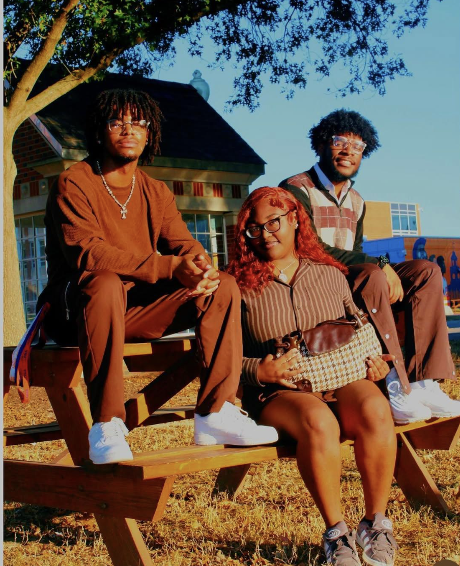 The VSUFits team poses for a photo together on Virginia State University’s campus. Team members pictured include Jamari Wilson, Maia Cubas and Jahlen Johnson-Miller.  