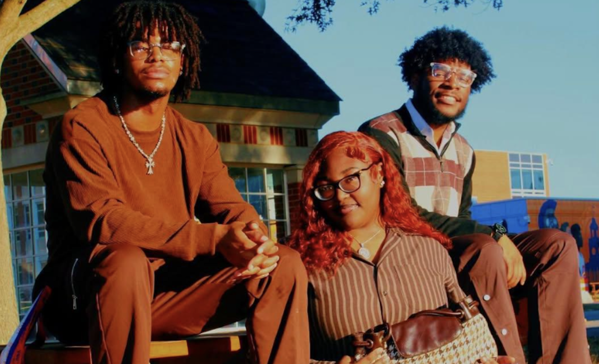 The VSUFits team poses for a photo together on Virginia State University’s campus. Team members pictured include Jamari Wilson, Maia Cubas and Jahlen Johnson-Miller.  Contributed photo.